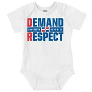 DR Dominican Republic Demand Respect Romper Boys or Girls Infant Baby Brisco Brands NB