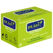 DR.EASY Biodegradable Dryer Sheets Plant Based for Sensitive Skin, Fabric Softener Sheet Free & clear