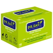 DR.EASY Biodegradable Dryer Sheets Plant Based for Sensitive Skin, Fabric Softener Sheet Free & clear