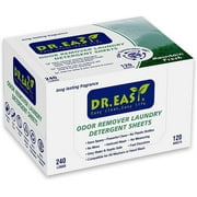 DR.EASY Laundry Detergent Sheets Mountain Fresh, Biodegradable Formula No Dyes, 120 Count, 240 Loads
