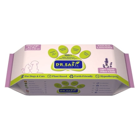 DR.EASY Super Caring Pet Wipes 100ct for Dogs and Cats, Cleans Ears, Face, Butt, Body and Eye Area – Convenient, Ideal for Home or Travel