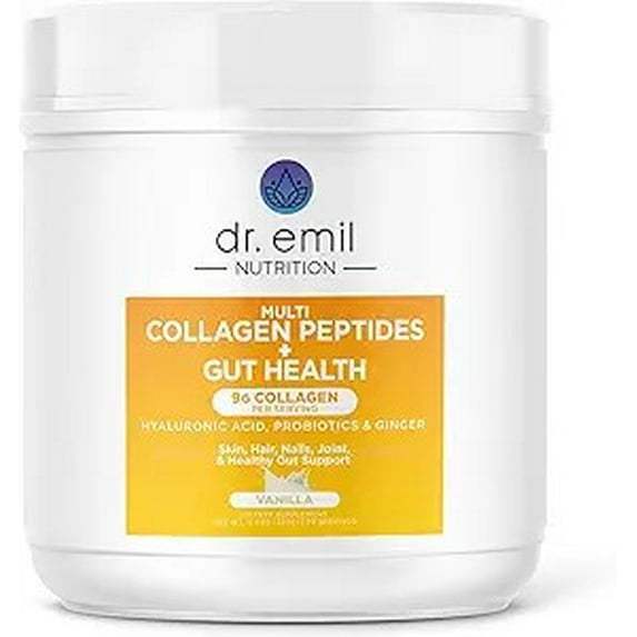 DR. EMIL NUTRITION Collagen Peptides Powder Plus Gut Health Supplement - Collagen Powder for Women with Colostrum & Probiotics for Gut Support & Immunity - Collagen Supplements for Hair, Skin & Nails