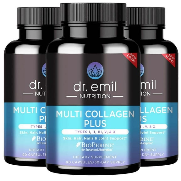 DR. EMIL NUTRITION Multi Collagen Plus, 90 Count, 30 Servings, 3 Pack