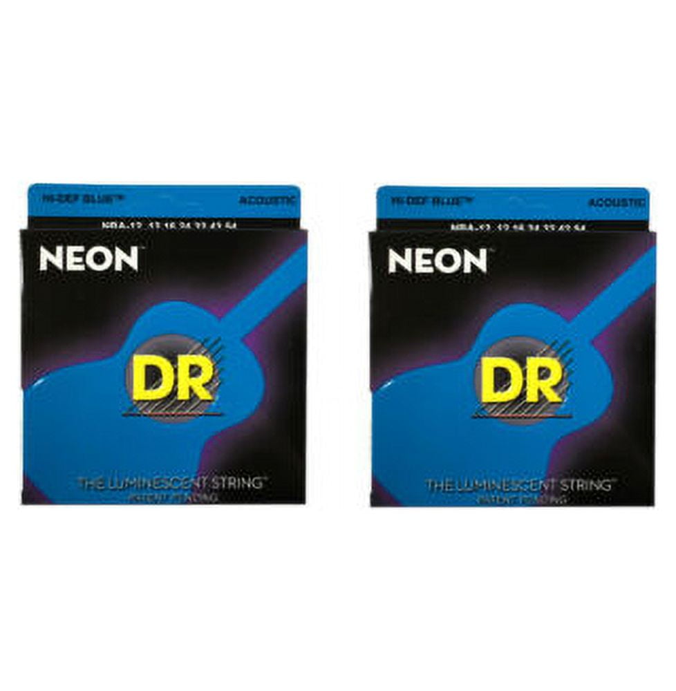 DR Guitar Strings 2-Pack Acoustic Neon Blue 12-54 Luminescent