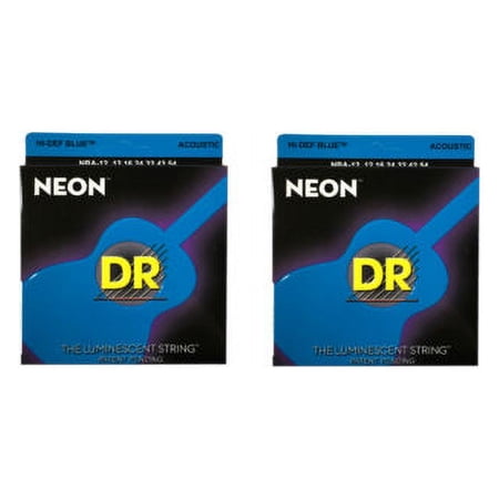 DR Guitar Strings 2-Pack Acoustic Neon Blue 12-54 Luminescent