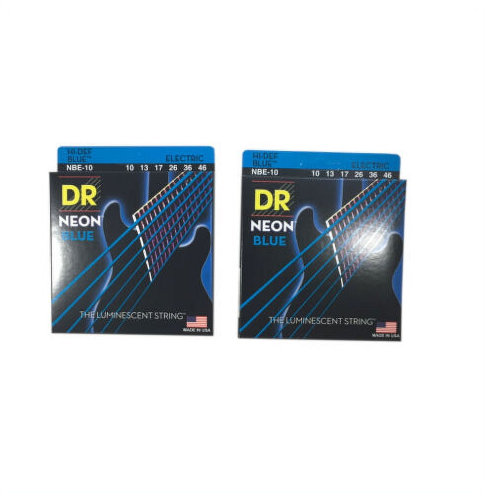 DR Guitar Strings 2 Pack Electric Neon Blue 10-46 Light