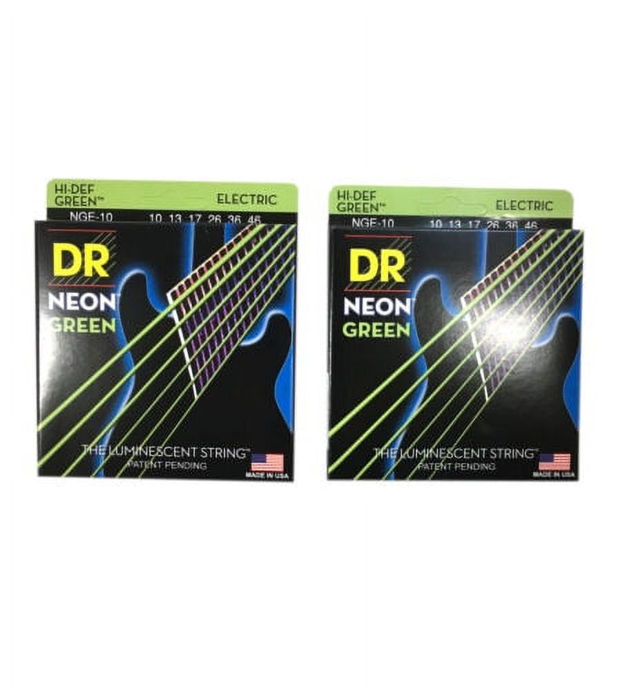 DR Guitar Strings 2 Pack Electric Neon Green 10-46 Medium