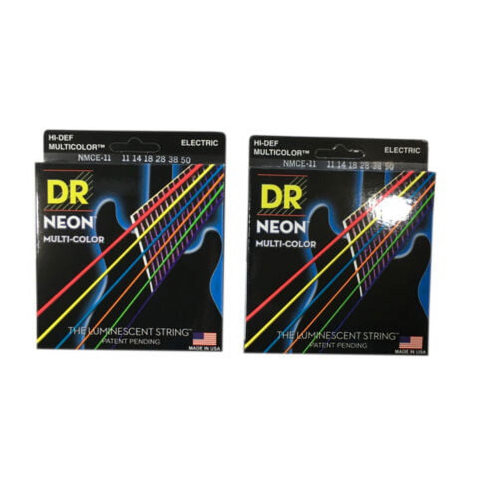 DR Guitar Strings 2 Pack Electric Neon Multicolor 11-50