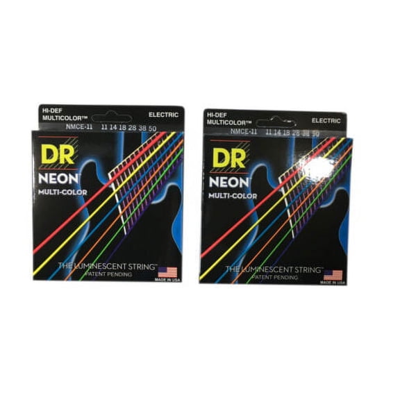 DR Guitar Strings 2 Pack Electric Neon Multicolor 11-50