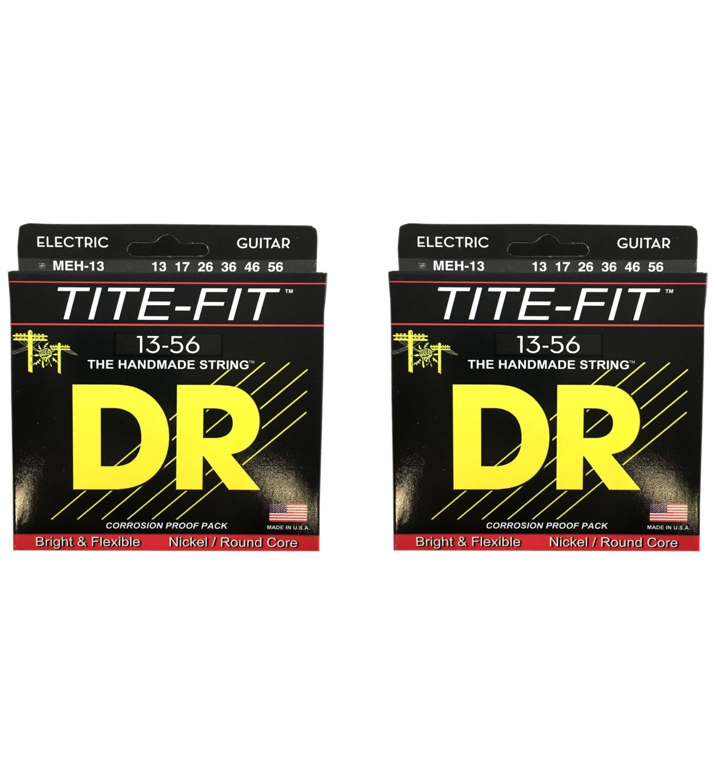 DR Guitar Strings 2-Pack Electric Tite-Fit 13-56 Mega Heavy Handmade USA