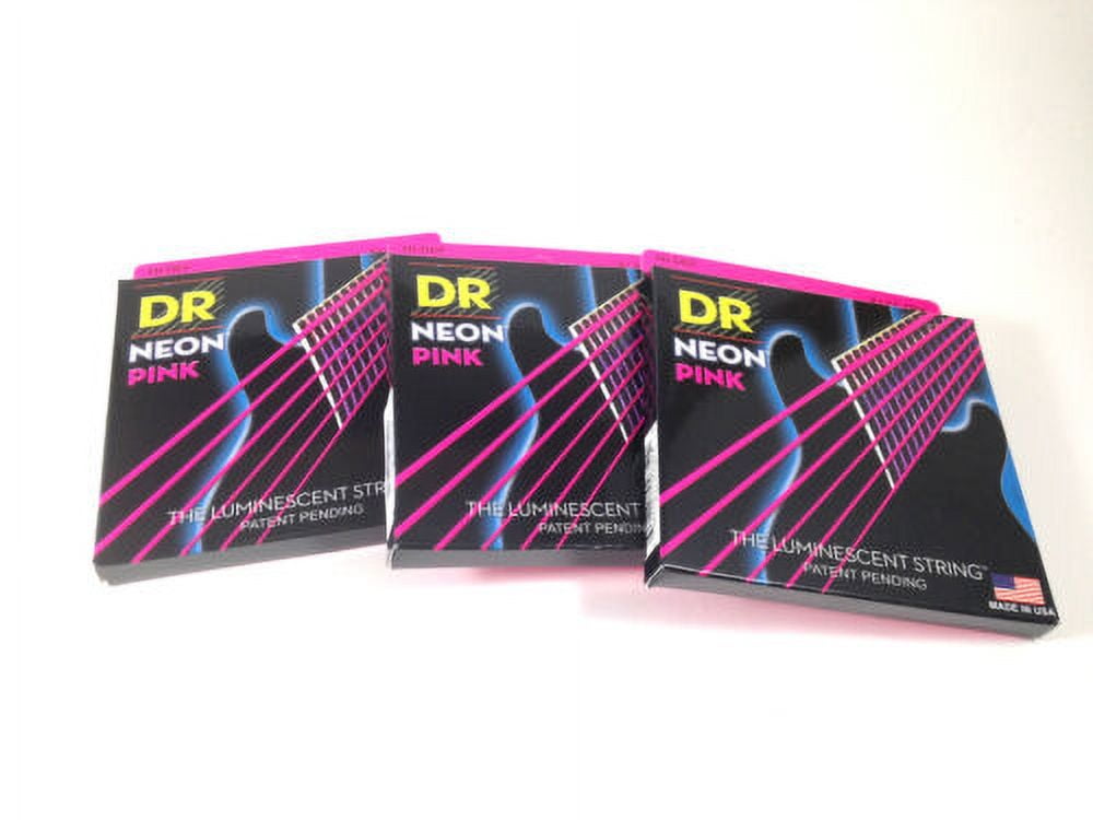 DR Guitar Strings 3 Sets Electric Neon Pink  11-50 NPE-11 Heavy