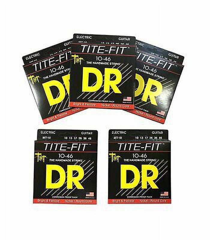 DR Guitar Strings 5-Pack Electric Tite-Fit 10-46 Medium Handmade USA
