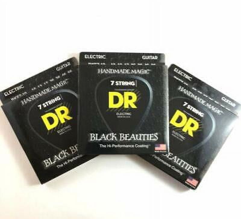 DR Guitar Strings 7-String  3-Pack Electric K3 Black Beauties Coated 10-56