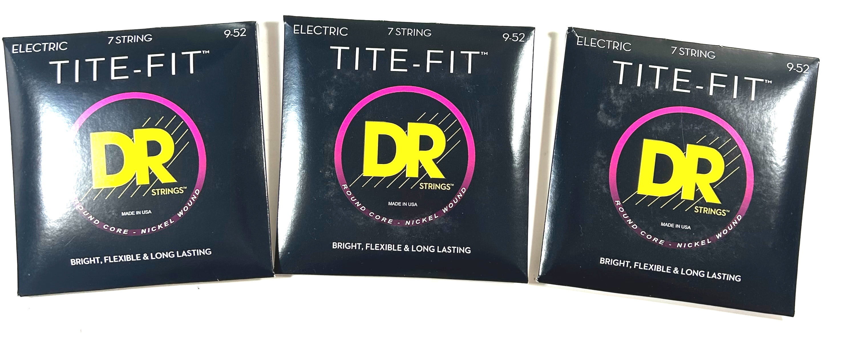 DR Guitar Strings 7-String 3 Sets Electric Tite-Fit 09-52 Lite Handmade USA