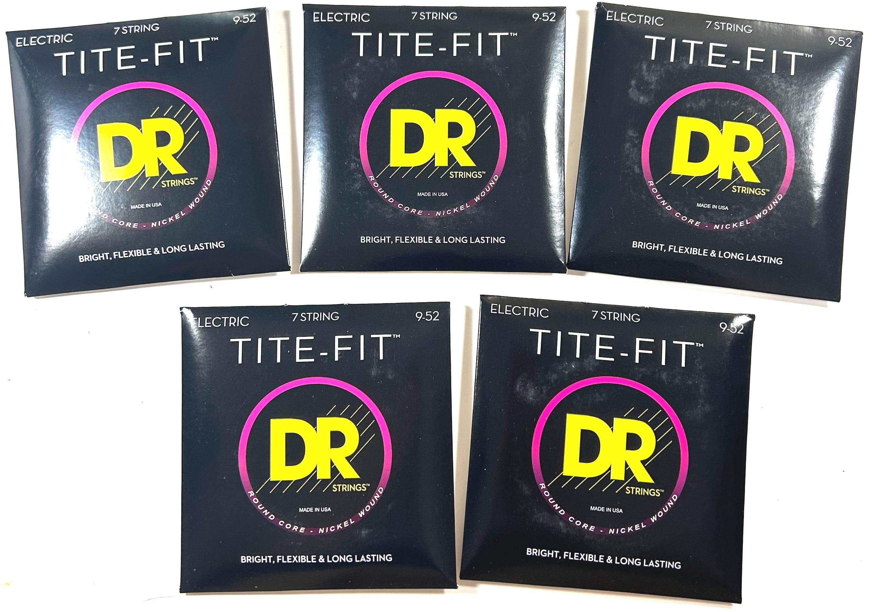 DR Guitar Strings 7-String 5 Sets Electric Tite-Fit 09-52 Lite Handmade USA