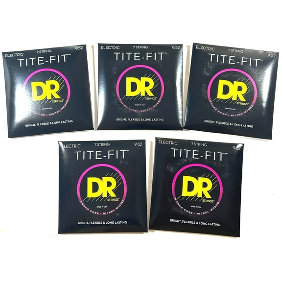 DR Guitar Strings 7-String 5 Sets Electric Tite-Fit 09-52 Lite Handmade USA