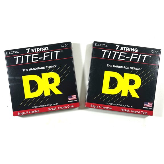 DR Guitar Strings 7 String Electric 2 Sets Tite-Fit 10-56 Roundcore Handmade USA