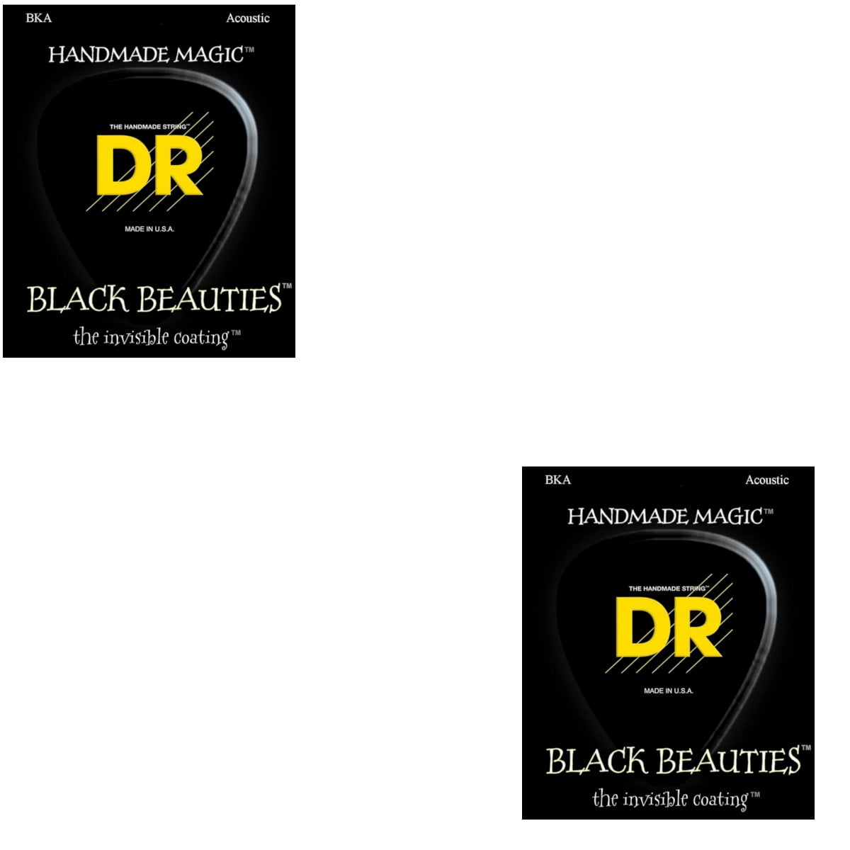 DR Guitar Strings Acoustic 2-Pack K3 Black Beauties Coated 11-50 Custom Light