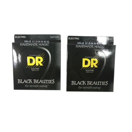 DR Guitar Strings Electric 2-Pack Black Beauties High Performance Coated 12-52