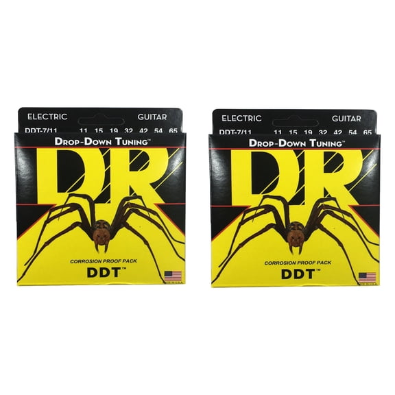 DR Guitar Strings Electric 2-Pack DDT 7-String Drop Down Tuning 11-65