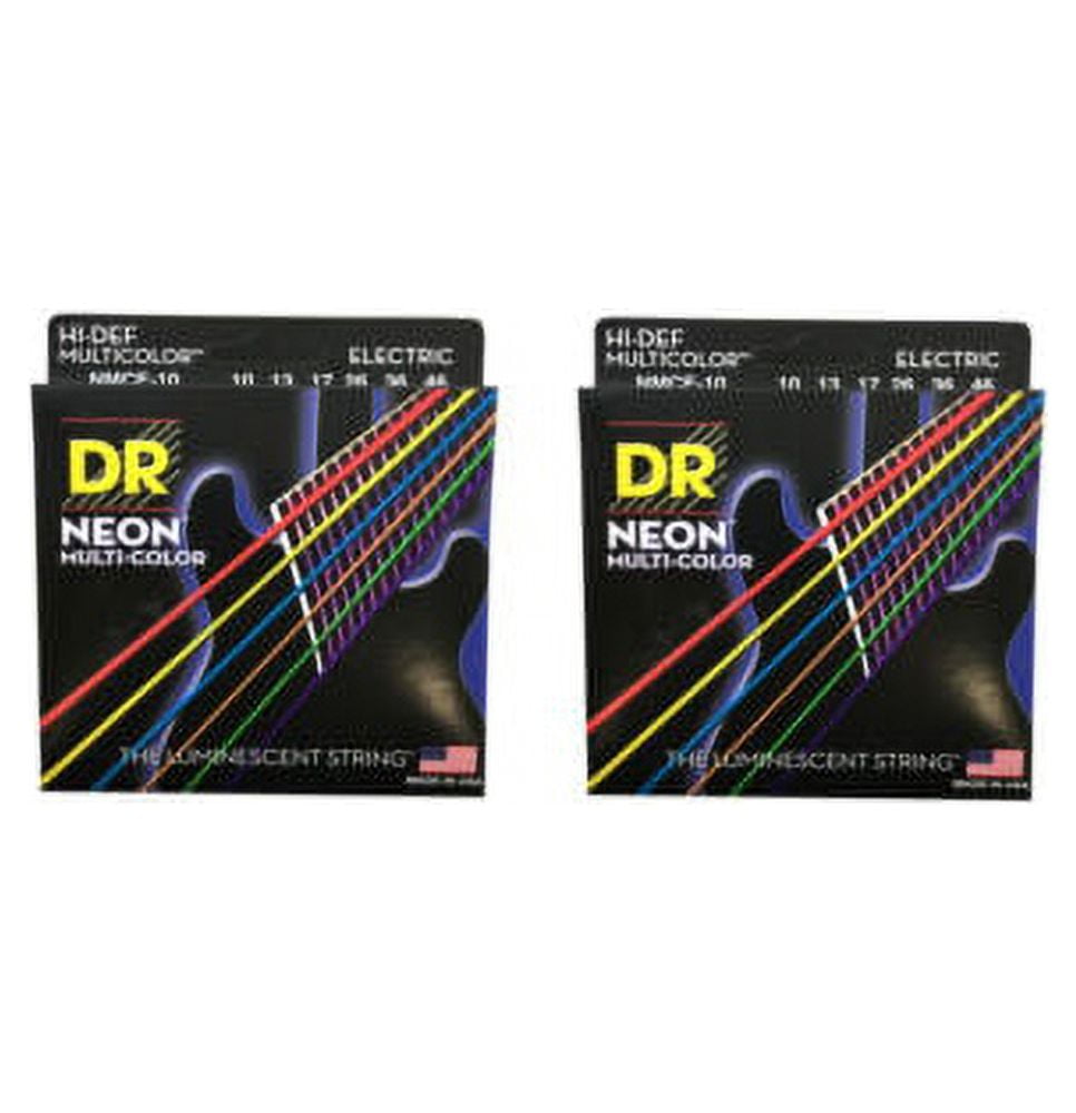 DR Guitar Strings Electric 2 Pack Neon Multicolor 10-46