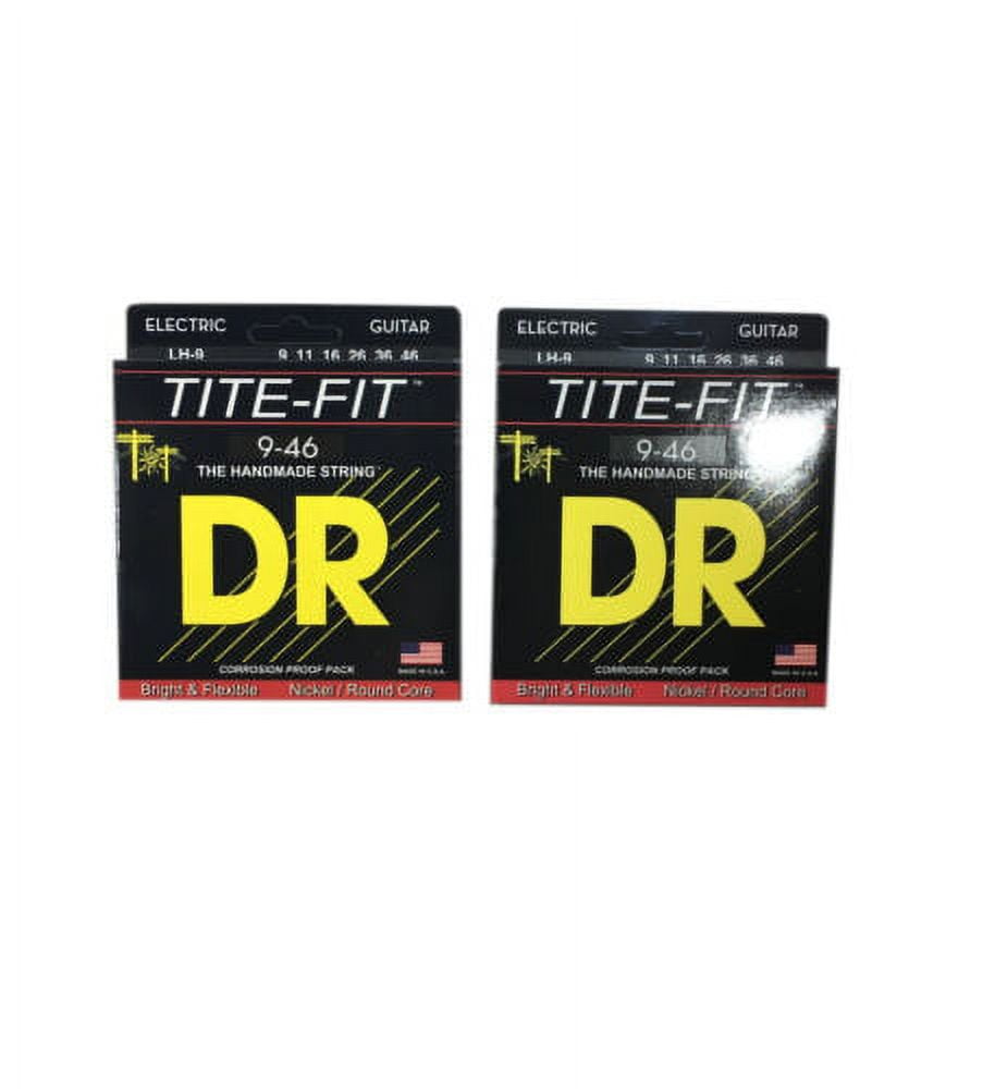 DR Guitar Strings Electric 2 Pack Tite-Fit 09-46 Light and Heavy Handmade USA