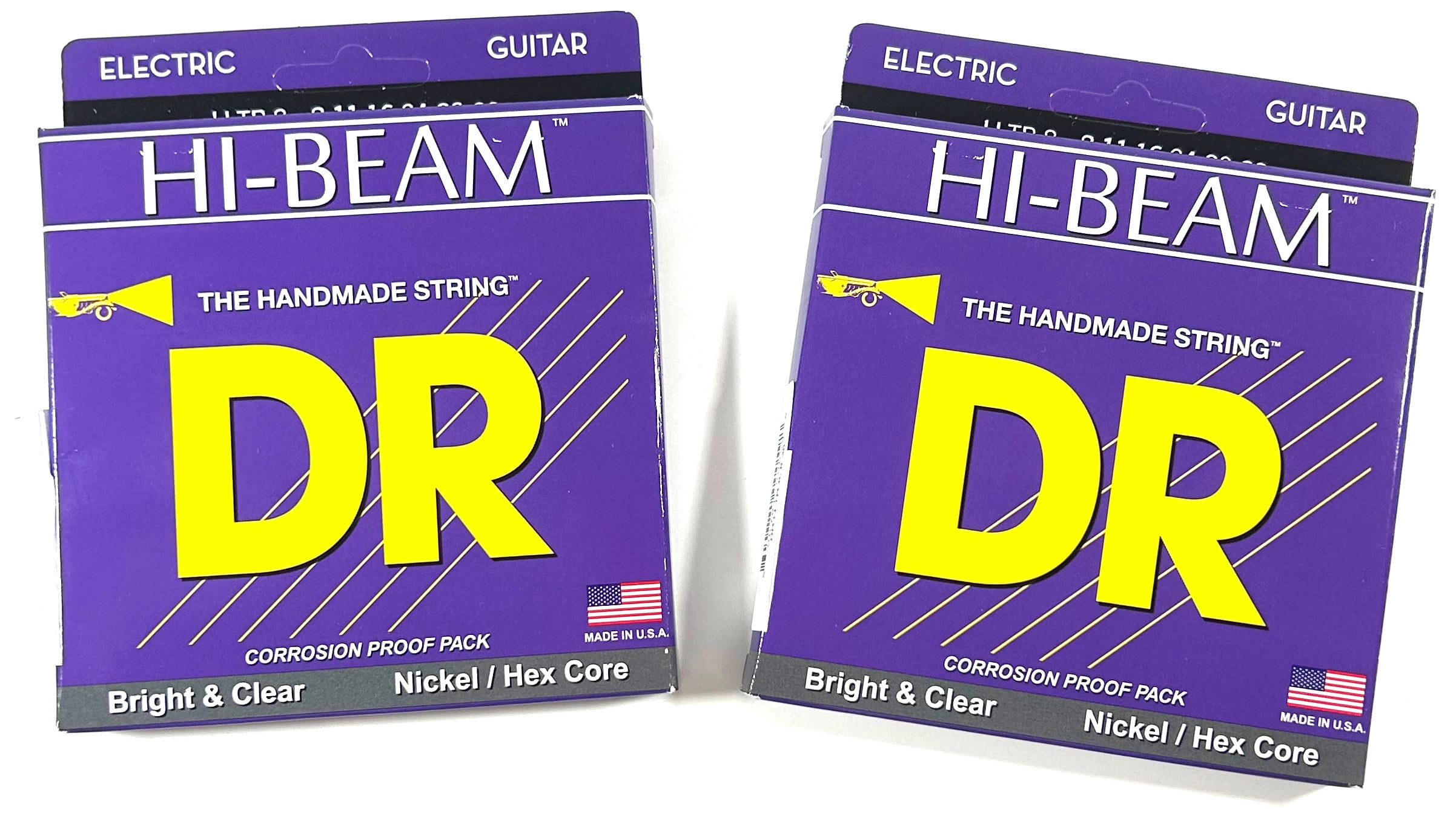 DR Guitar Strings Electric 2 Sets Hi-Beam 08-38 Extra Light Handmade USA