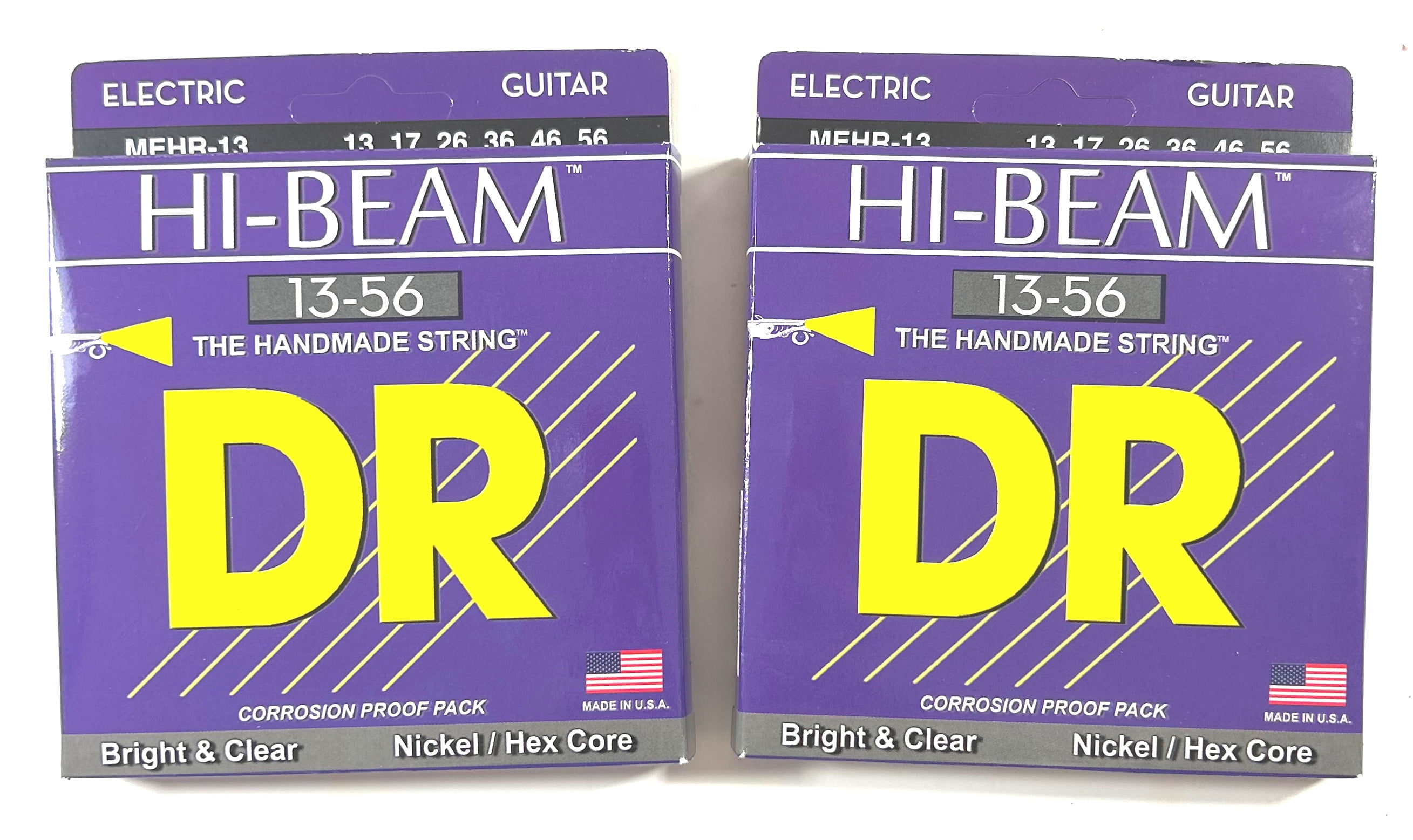 DR Guitar Strings Electric 2 Sets High Beam 13-56 Nickel Plated Hex Core