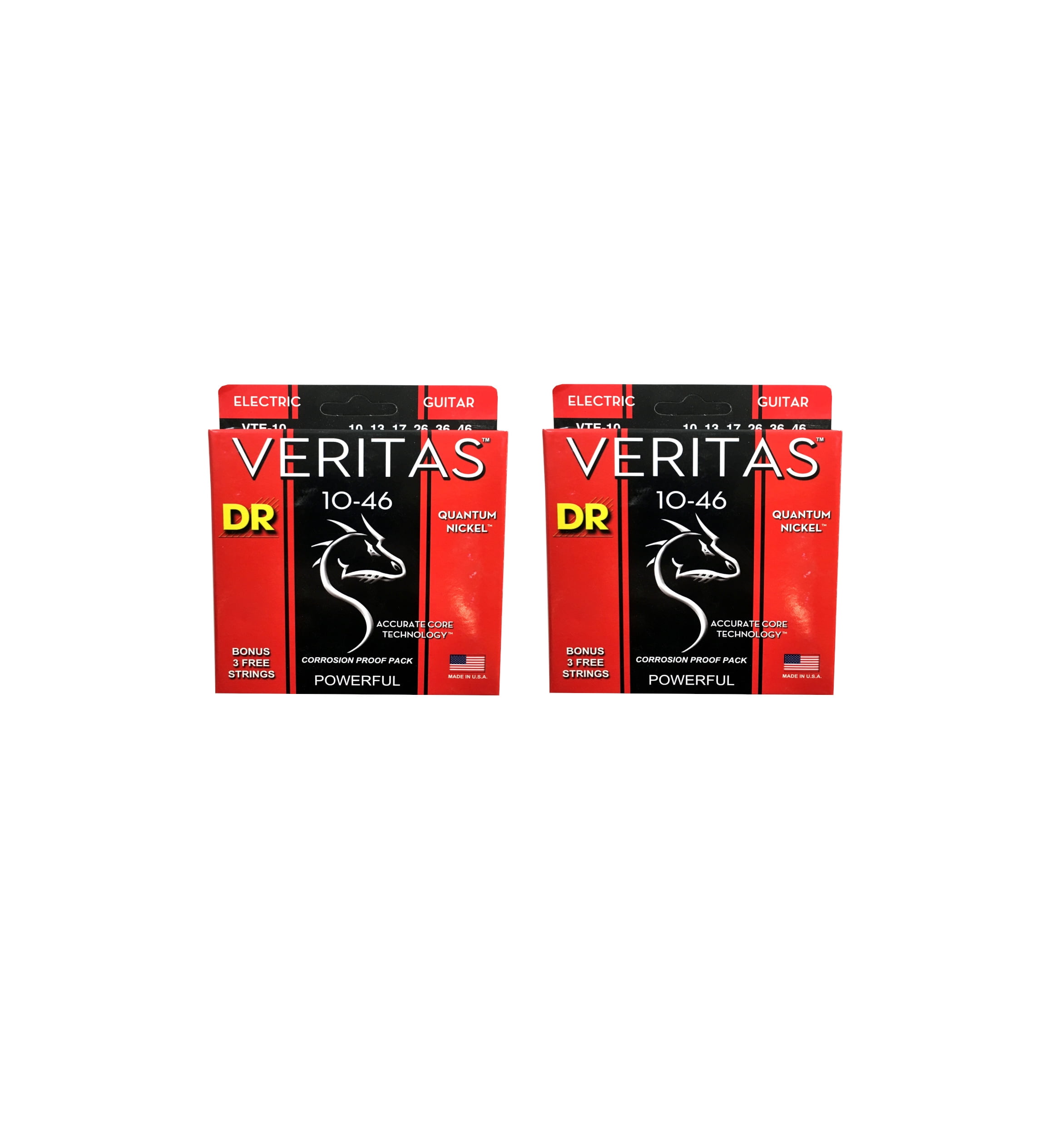 DR Guitar Strings Electric 2 Sets Veritas 10-46 Quantum Nickel VTE-10