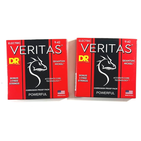 DR Guitar Strings Electric 2 Sets Veritas VTE-9 Extra Light 09-42 Quantum Nickel