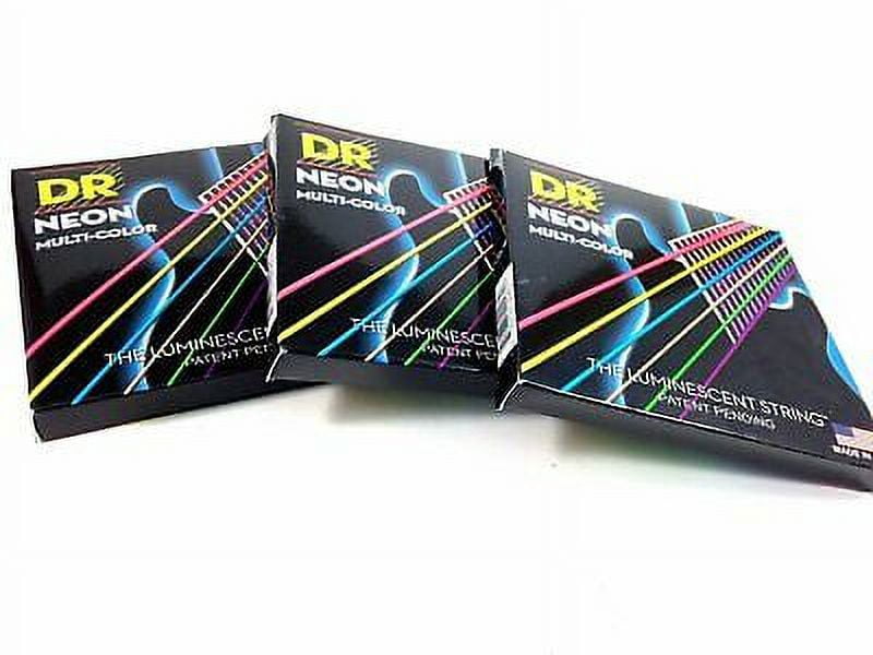 DR Guitar Strings Electric 3 Pack Neon Multicolor 10-46