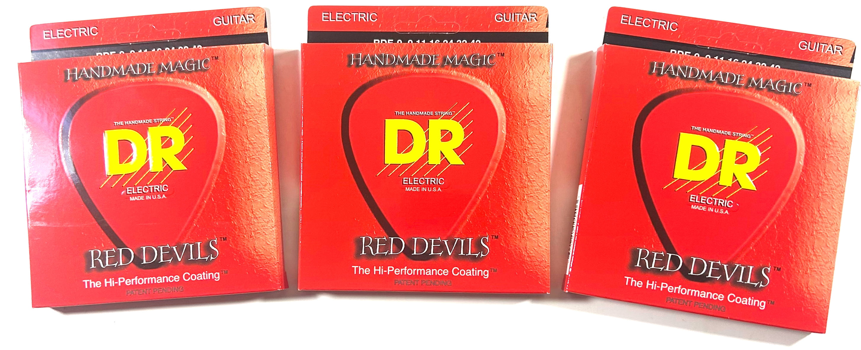 DR Guitar Strings Electric 3 Sets Red Devils K3 High Performance Coated 09-42
