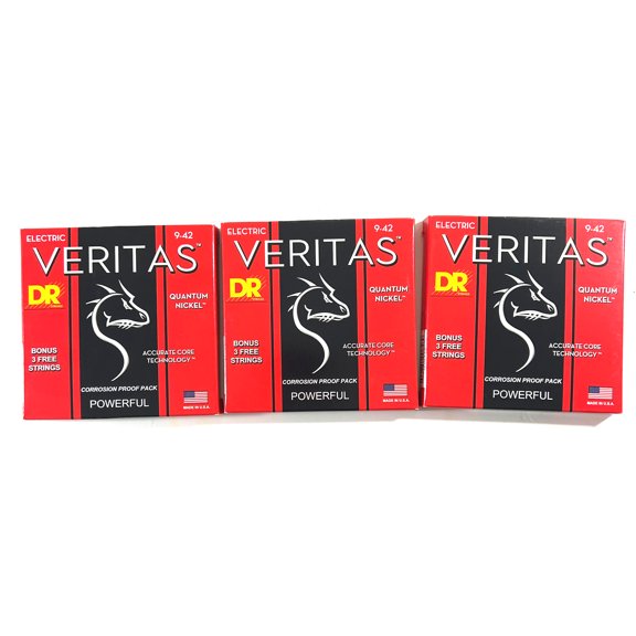 DR Guitar Strings Electric 3 Sets Veritas VTE-9 Extra Light 09-42 Quantum Nickel