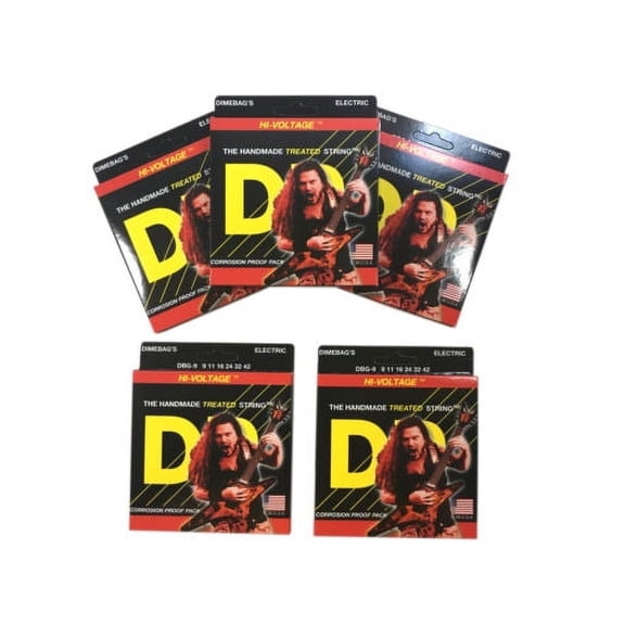 DR Guitar Strings Electric 5 Pack Dimebag Hi-Voltage 09-42 DBG-9