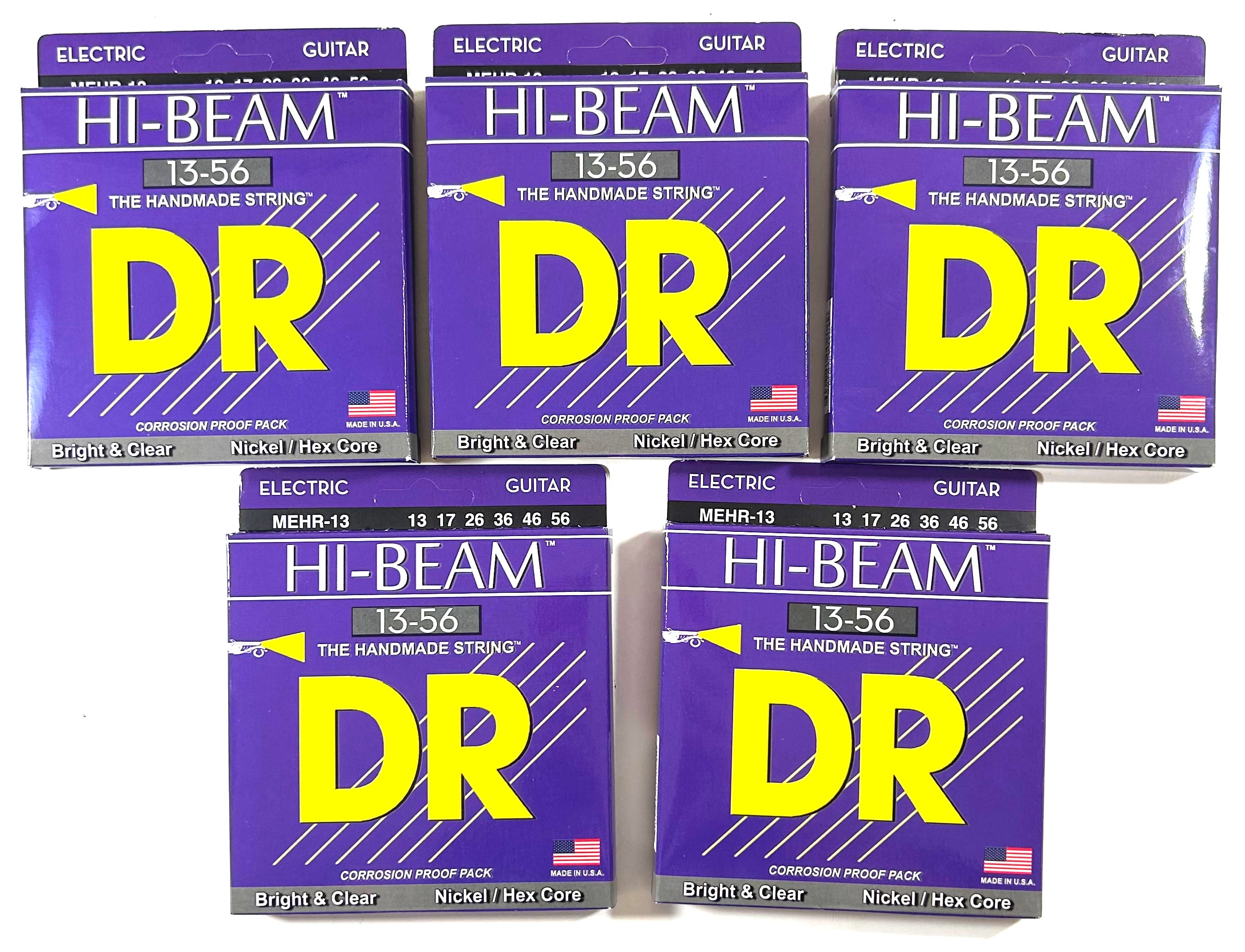 DR Guitar Strings Electric 5 Sets High Beam 13-56 Nickel Plated Hex Core