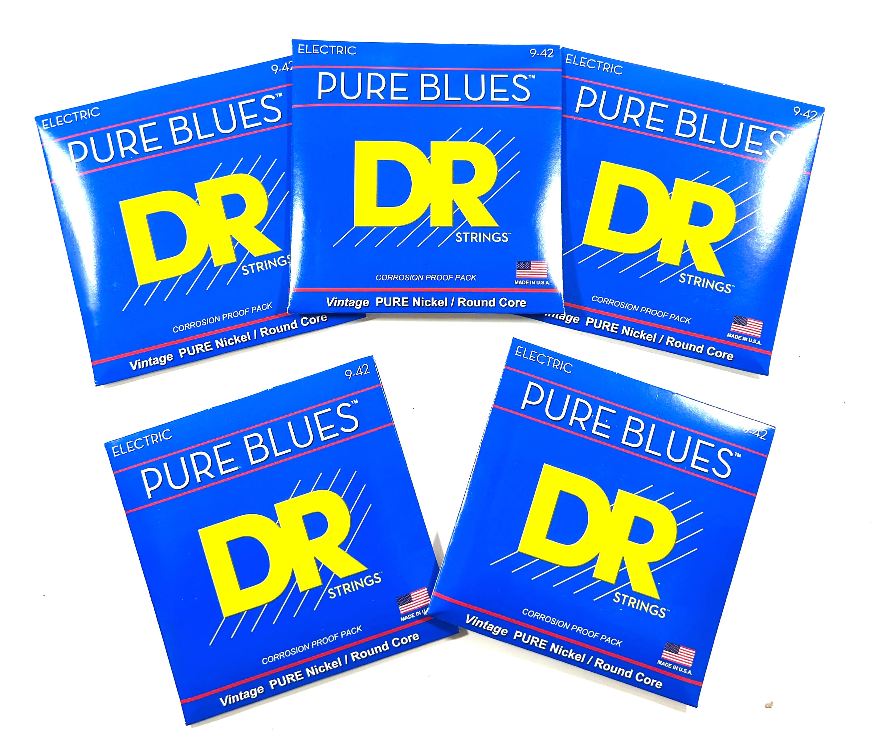 DR Guitar Strings Electric 5 Sets Pure Blues Vintage Pure Nickel 09-42