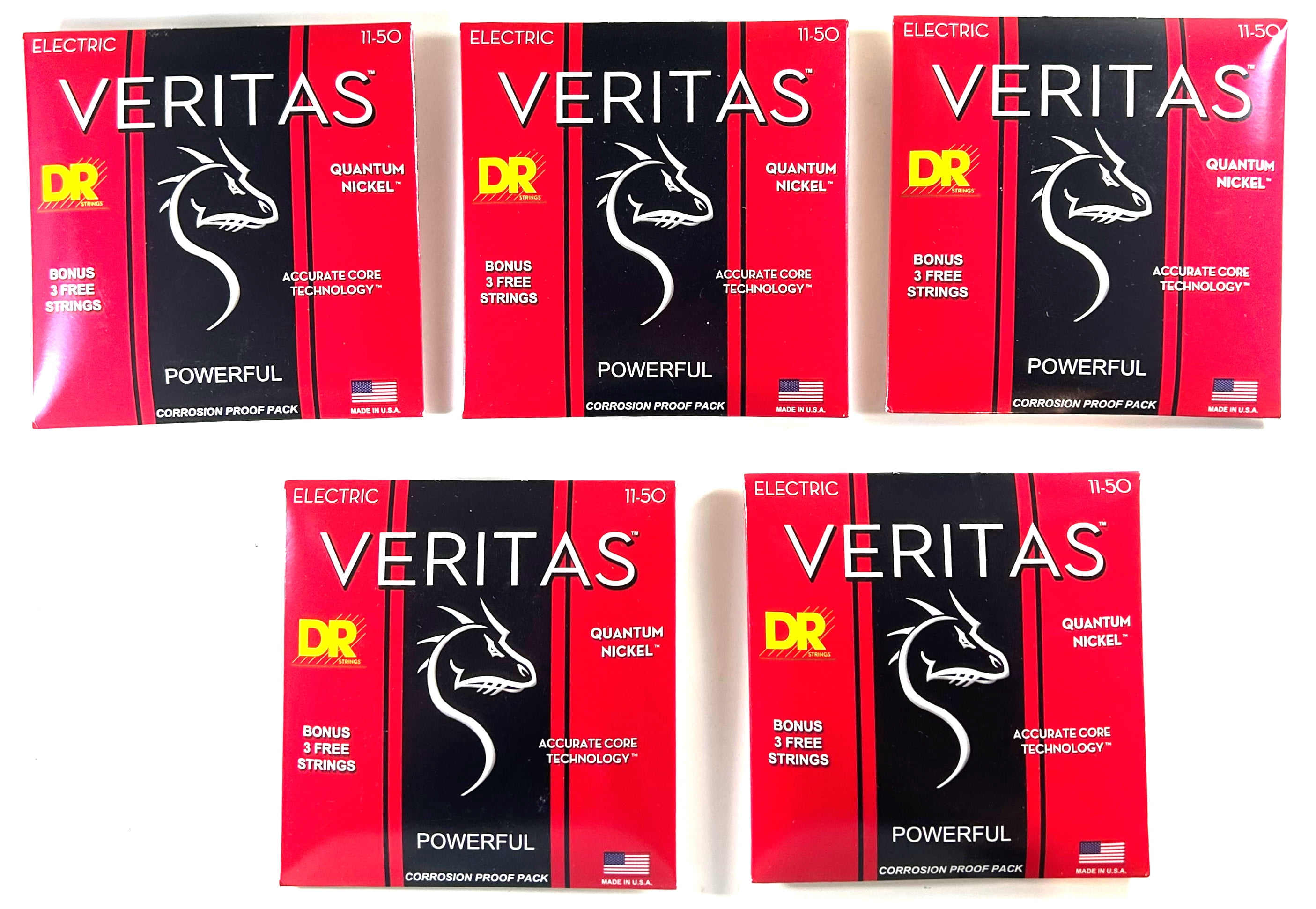 DR Guitar Strings Electric 5 Sets Veritas 11-50 Quantum Nickel VTE-11