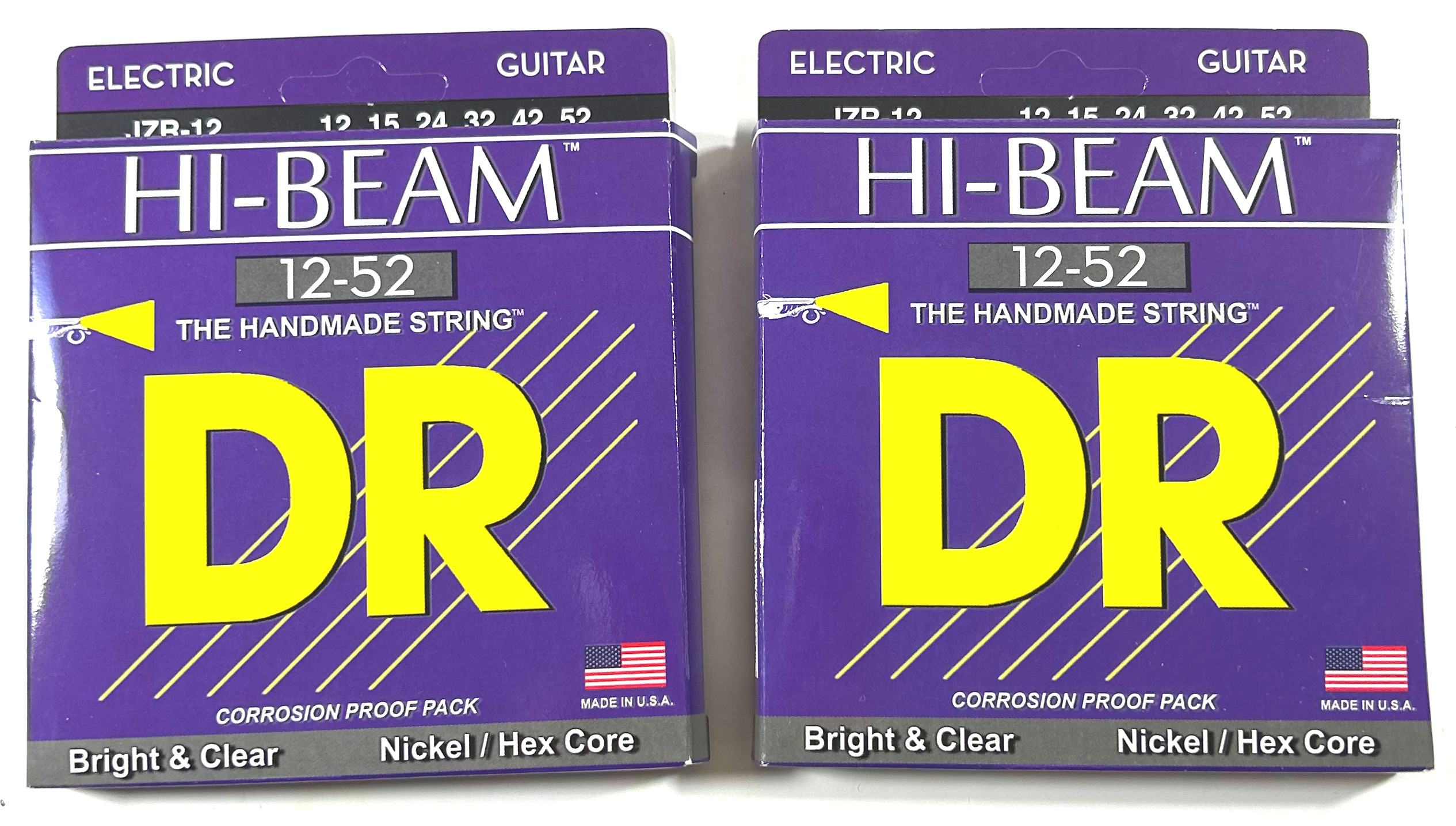 DR Guitar Strings Electric Hi Beam 2 Sets 12-52 Nickel Plated Hex Core JZR-12