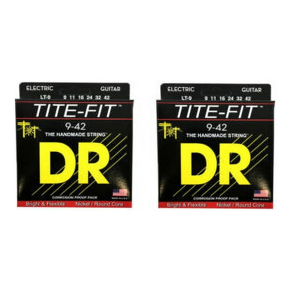 DR Guitar Strings Electric Tite-Fit 2 Pack 09-42 Lite Handmade USA