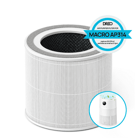 DREO Air Purifier Filter DR-HPA024 White HEPA Dust Filter Compatible with DR-HAP004 1 Pack