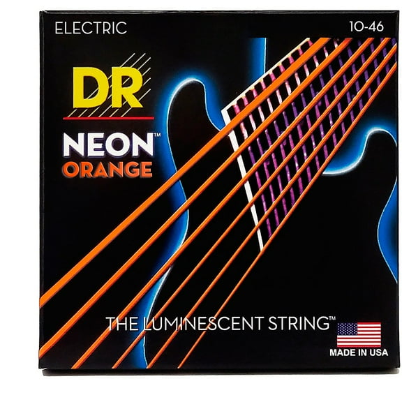 DR Strings NOE-10 HI-DEF NEON Orange Coated Electric Medium 10-46
