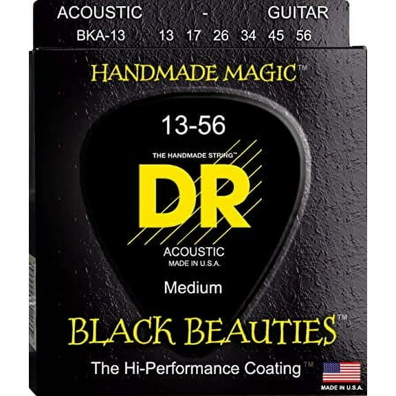 DR Strings Black Beauties Heavy Acoustic Guitar Strings