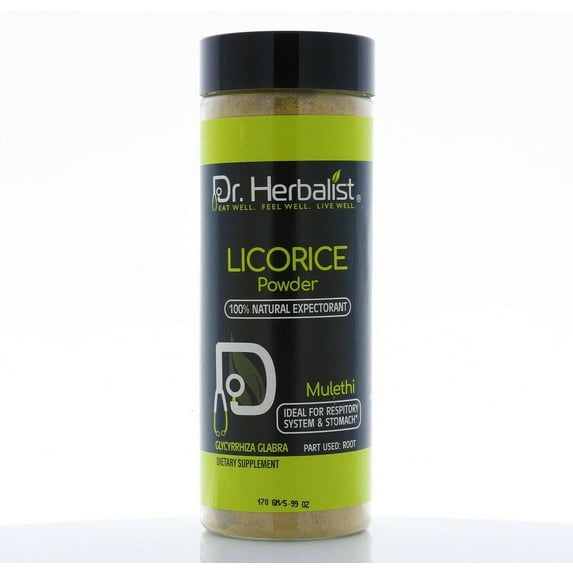 DR. Herbalist | Licorice Root Powder 6 OZ (170g) - Glycyrrhiza Glabra/Mulethi - Ayurvedic Herb for Lungs, Skin, Stomach, Ideal for Respiratory System