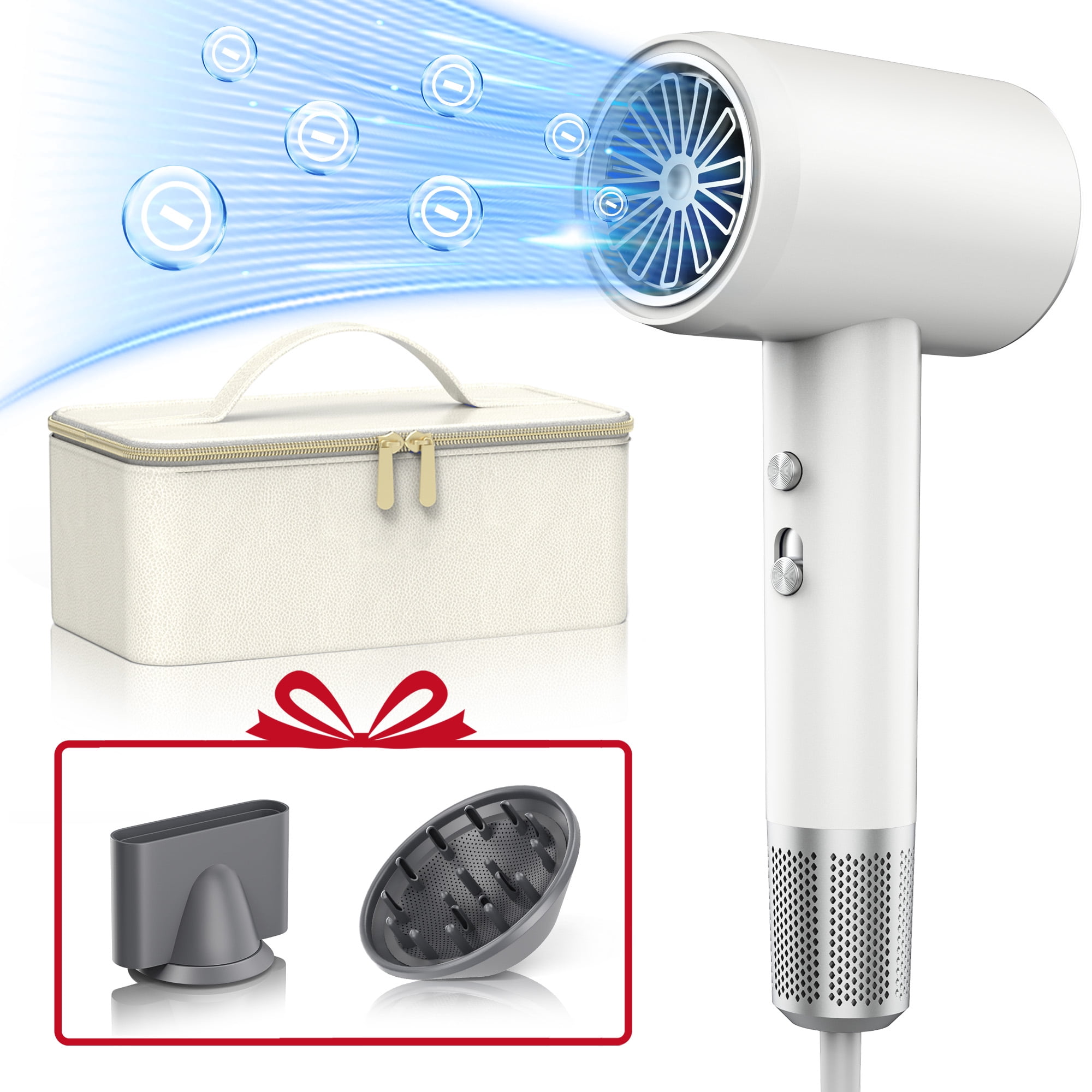 GCZ Ionic 1500W High Speed Hair Dryer with Diffuser and Nozzles