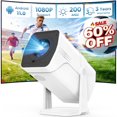 thumbnail image 1 of GCZ Smart Projector 4K Support, 1080P Portable Mini Projector with WiFi and Bluetooth, 180° Rotatable Outdoor Movie Projector for Home Theater/Party, 1 of 11