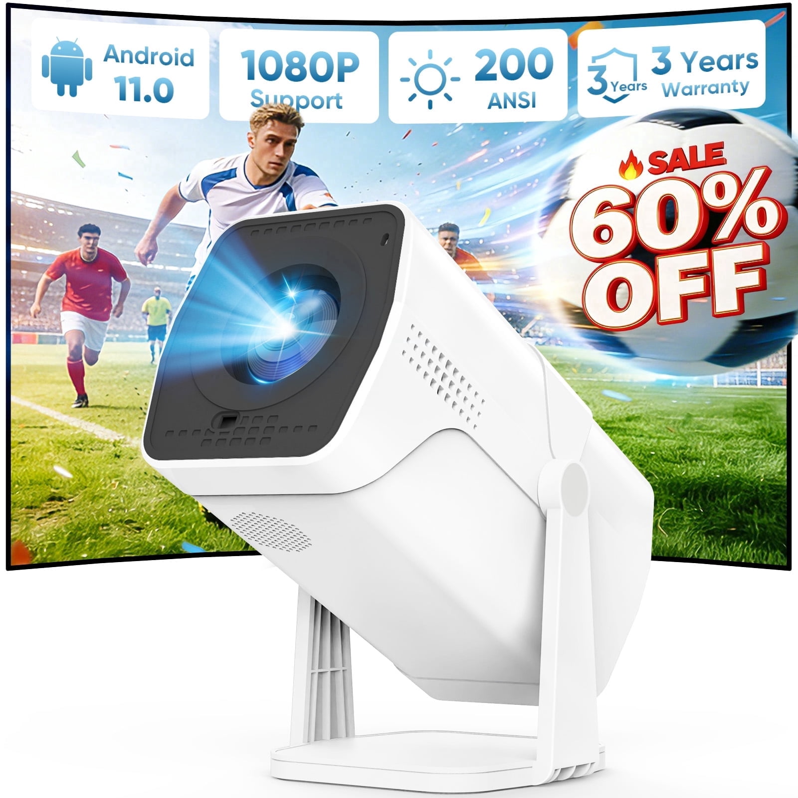 DR.J Professional 4K Native 1080P Projector with 5G WiFi, 300