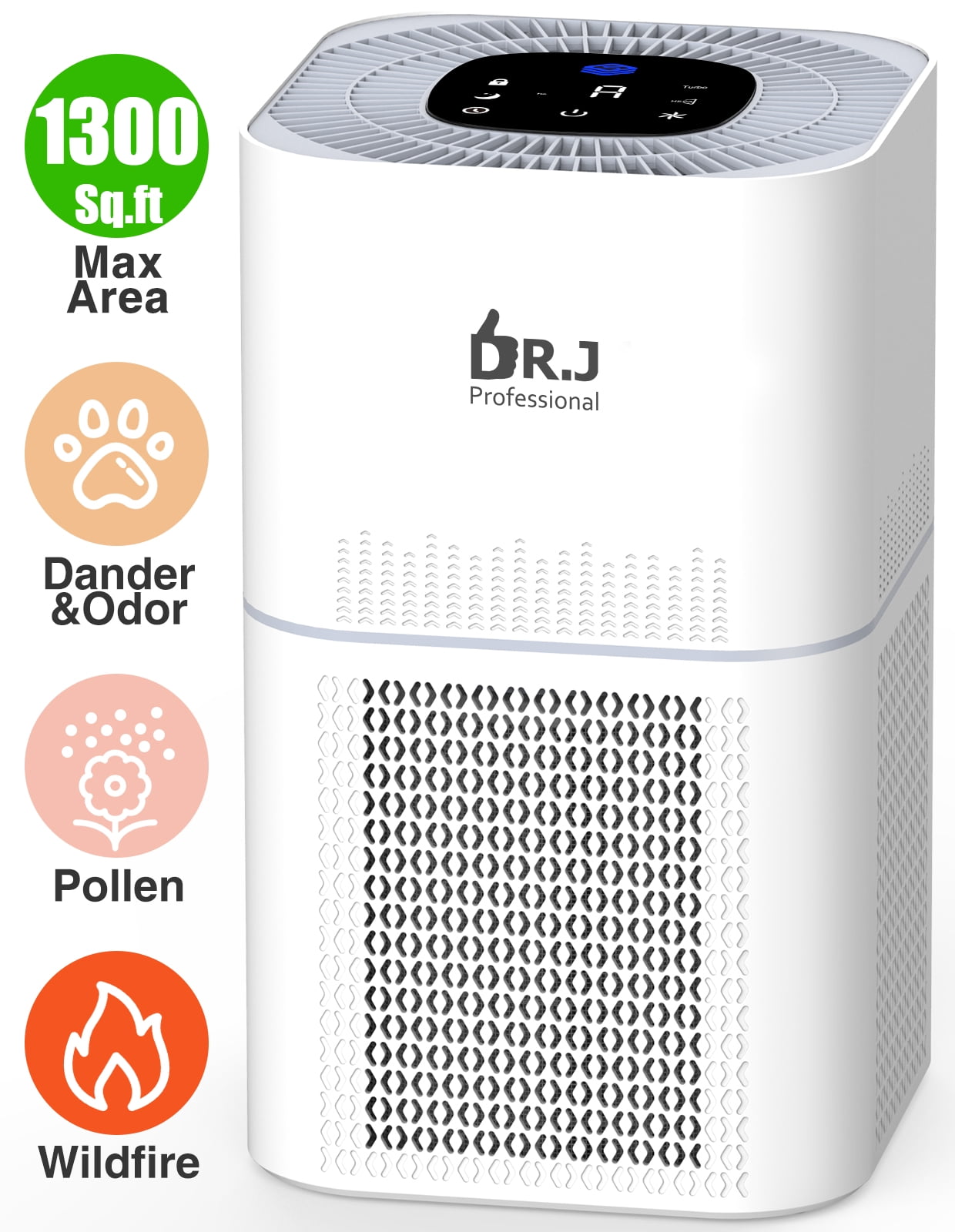 DR. J Professional Air Purifiers for Home 1300 Sq.ft, HEPA Air