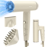 1500W Foldable High-speed Hair Dryer with Diffuser and Nozzle, Travel Blow Dryer for Fast Drying Frizz Control, 120V