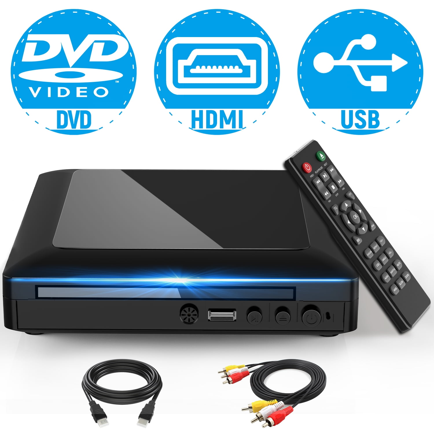 DR.J Professional Mini DVD Player for TV Small DVD Players with HDMI
