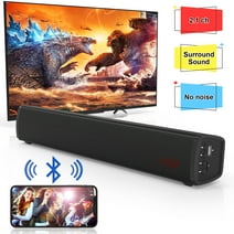 DR. J Professional Soundbar, 2.1 CH Sound Bar with Subwoofer, Built-in 2 Full Range Speaker for TV, Support Wired & Wireless Bluetooth 5.0/AUX/Opt/USB Connection